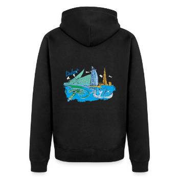 Dubaï vacances Voyage - Veste à capuche bio Premium Unisexe - noir - Dos - Nico (187cm)