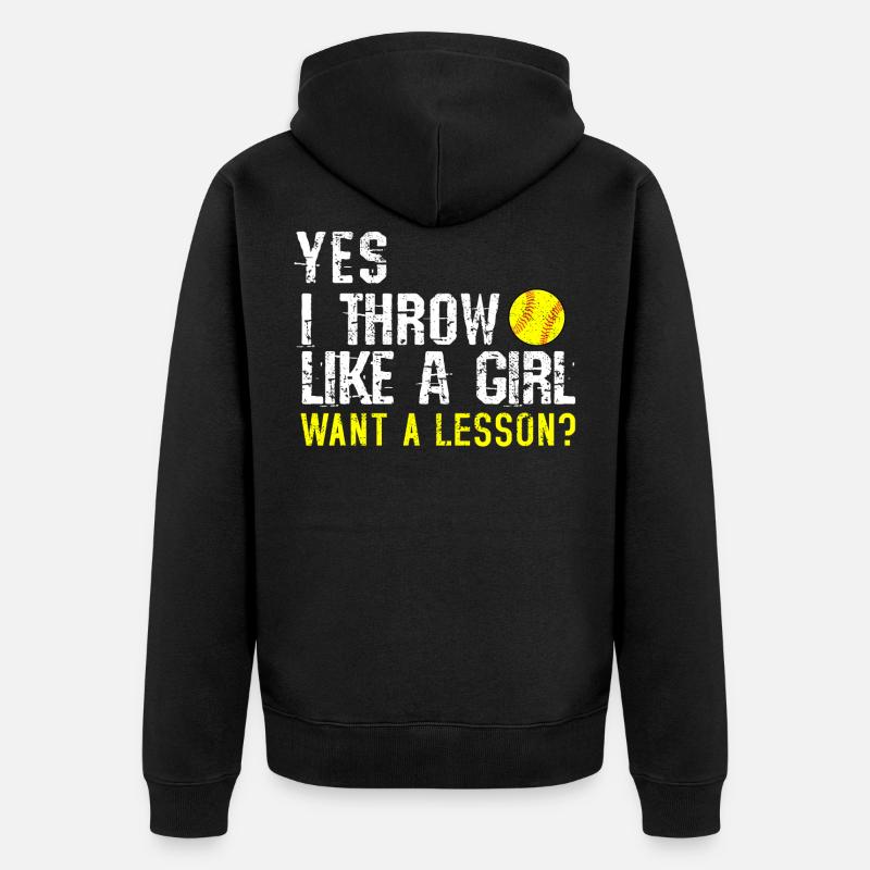 Softball - Unisex Premium Bio Zip Hoodie - Schwarz