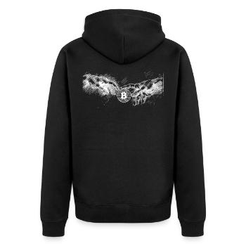 Création des cryptomonnaies Bitcoin - Veste à capuche bio Premium Unisexe - noir - Dos - Nico (187cm)