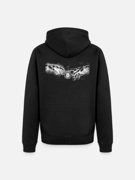 Creation of Bitcoin Cryptocurrencies - Unisex Premium Organic Zip Hoodie - black