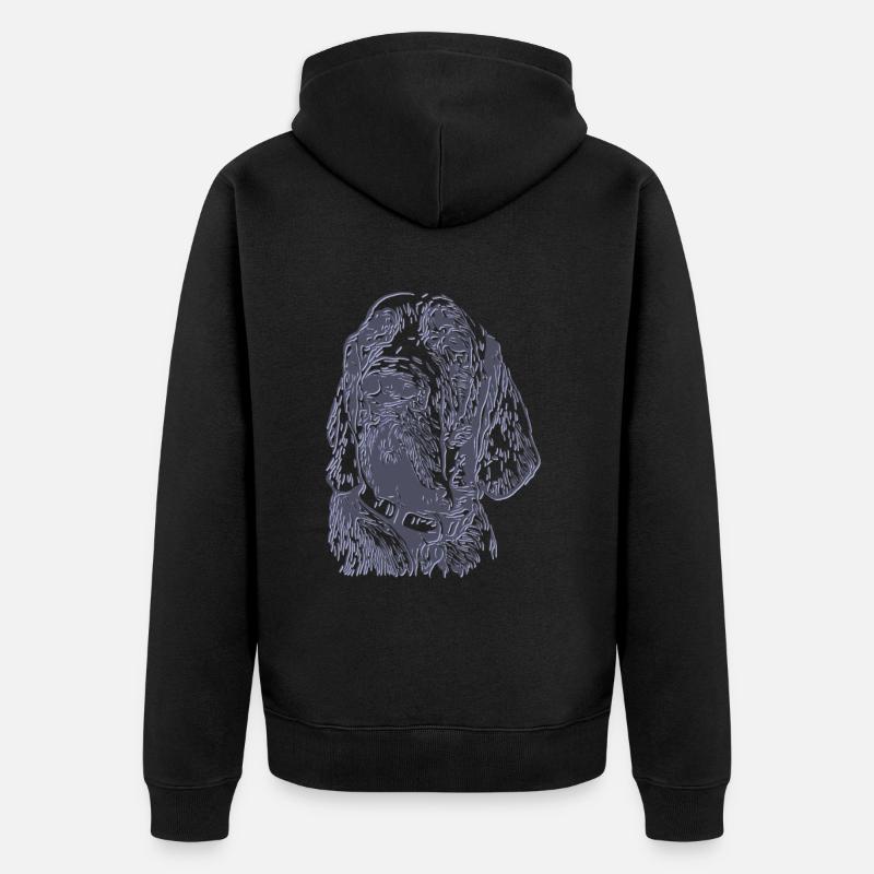 Hund Dogge Grau Silber Hellgrau - Unisex Premium Bio Zip Hoodie - Schwarz