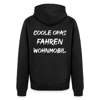 Coole Opas fahren Wohnmobil - Unisex Premium Bio Zip Hoodie - Schwarz - Hinten - Nico (187cm)