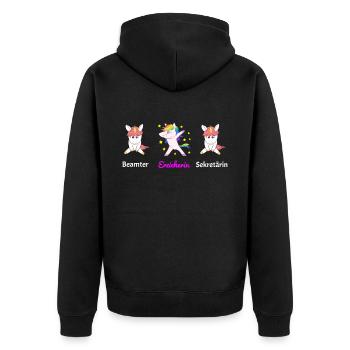 Erzieherin Kindergärtnerin - Unisex Premium Bio Zip Hoodie - Schwarz - Hinten - Nico (187cm)
