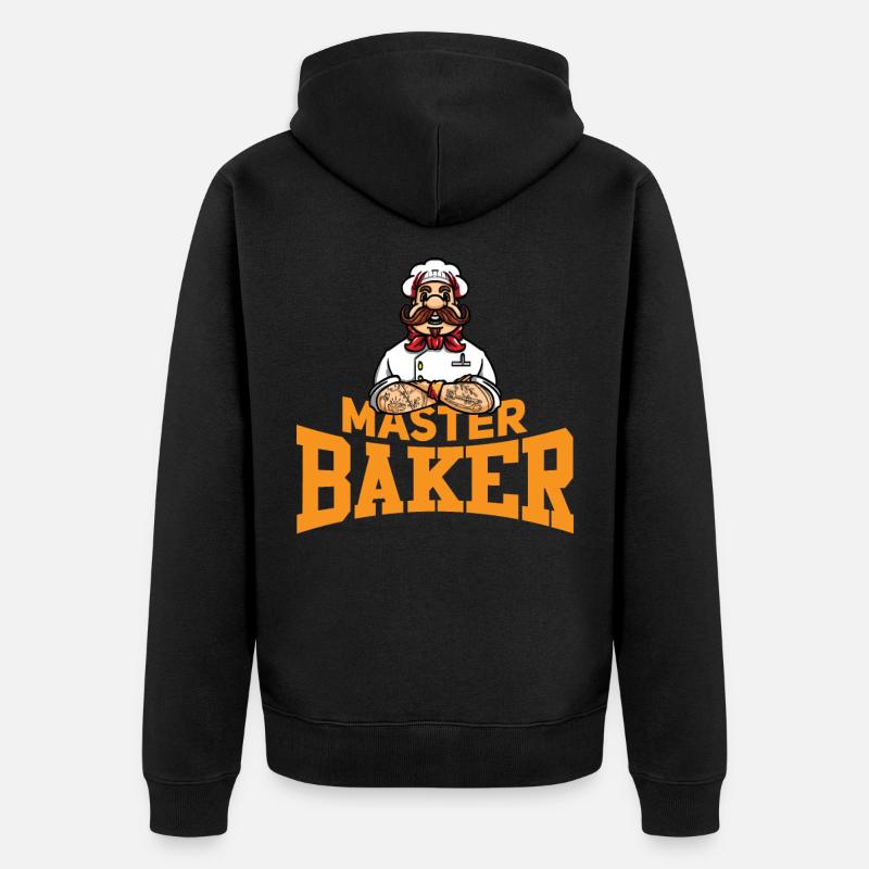Baker Baking Master Baker Bakery - Unisex Premium Organic Zip Hoodie - black