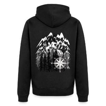 Horse Mountains Wilderness Rider Wild Horse Adventure - Unisex Premium Organic Zip Hoodie - black - Back - Nico (187cm)
