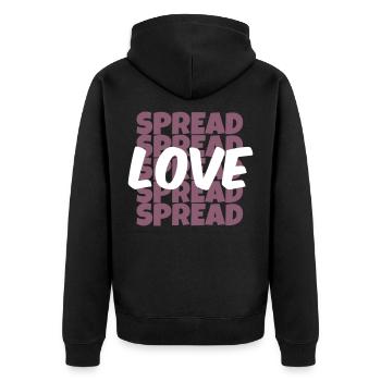 Conception de chemise Spread Love - Veste à capuche bio Premium Unisexe - noir - Dos - Nico (187cm)