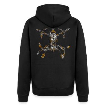Quadrocopter FPV Drone Copter Pilot RC Flieger - Unisex Premium Bio Zip Hoodie - Schwarz - Hinten - Nico (187cm)