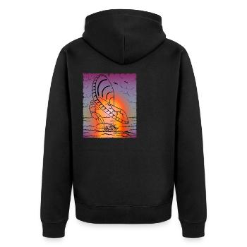 Windsurfing, foil surfing, surfers - Unisex Premium Organic Zip Hoodie - black - Back - Nico (187cm)