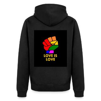 Love is love - Veste à capuche bio Premium Unisexe - noir - Dos - Nico (187cm)