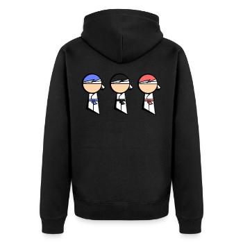 Karate Kung Fu Judo Kampfsport Geschenk - Unisex Premium Bio Zip Hoodie - Schwarz - Hinten - Nico (187cm)