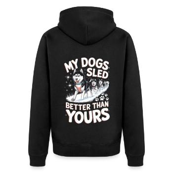 Les traîneaux à chiens roulent mieux que le vôtre - Veste à capuche bio Premium Unisexe - noir - Dos - Nico (187cm)