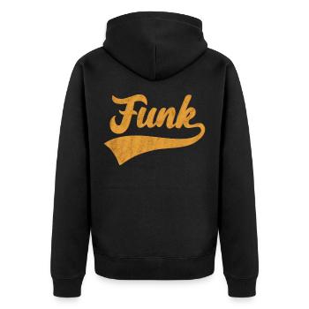 Funk - Unisex Premium Bio Zip Hoodie - Schwarz - Hinten - Nico (187cm)