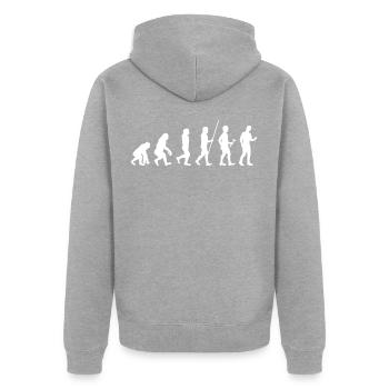 Evolution smartphone génération - Veste à capuche bio Premium Unisexe - gris chiné - Dos - Nico (187cm)