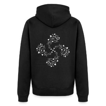 Basque hearts cross 2 - Veste à capuche bio Premium Unisexe - noir - Dos - Nico (187cm)