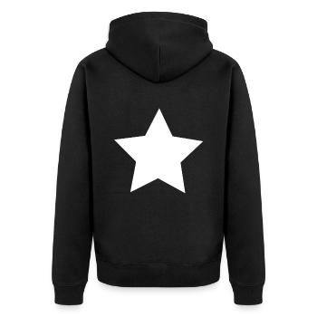 White Star - Unisex Premium Organic Zip Hoodie - black - Back - Nico (187cm)