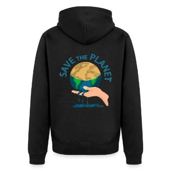 SAUVEZ LA PLANÈTE - Veste à capuche bio Premium Unisexe - noir - Dos - Nico (187cm)