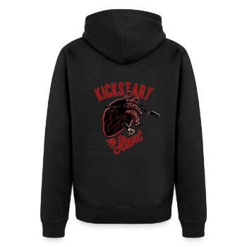 kickstart mon cœur - Veste à capuche bio Premium Unisexe - noir - Dos - Nico (187cm)