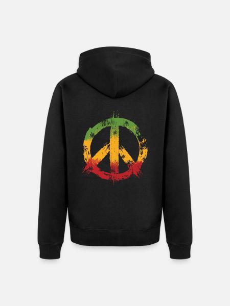 reggae peace - Unisex Premium Organic Zip Hoodie - black