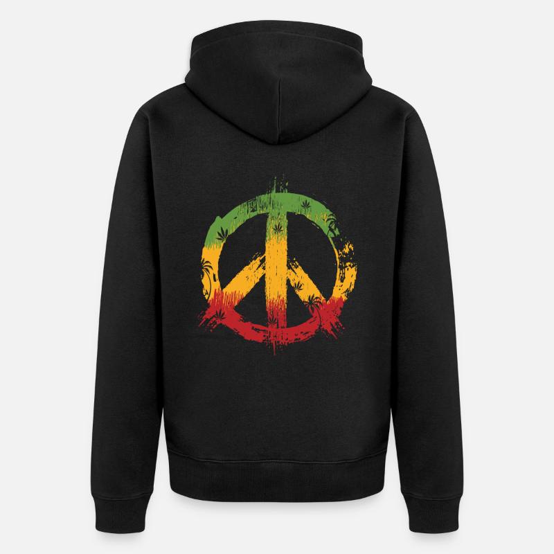 reggae peace - Unisex Premium Bio Zip Hoodie - Schwarz