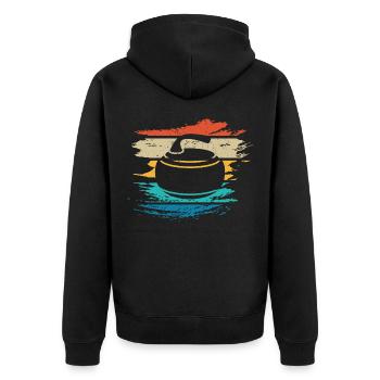 Curling, curling, curling players - Unisex Premium Organic Zip Hoodie - black - Back - Nico (187cm)