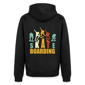 Skateboarding, Skater, Skateboarder - Veste à capuche bio Premium Unisexe - noir - Dos - Nico (187cm)