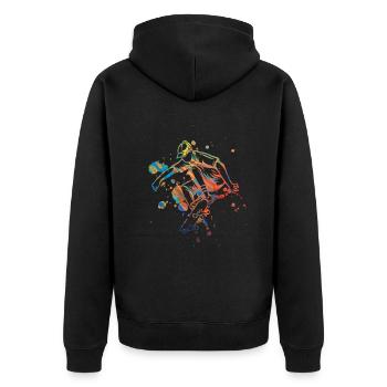 Skateboarding, Skateboard, Skater - Unisex Premium Bio Zip Hoodie - Schwarz - Hinten - Nico (187cm)