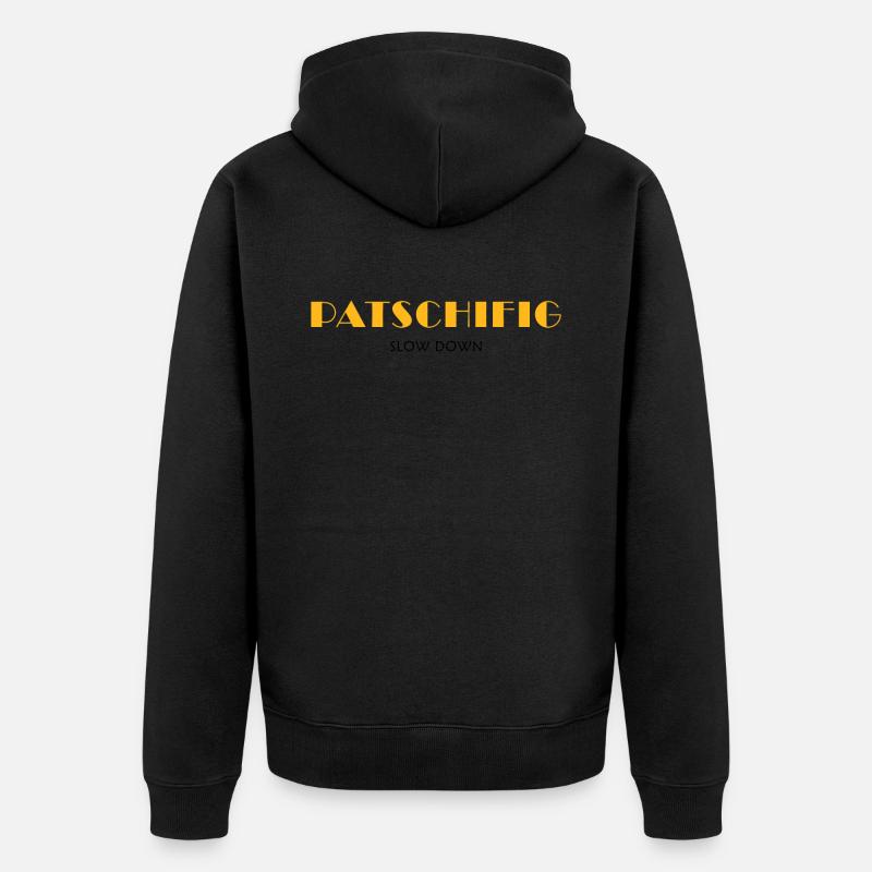 PATSCHIFIG slow down - Unisex Premium Bio Zip Hoodie - Schwarz