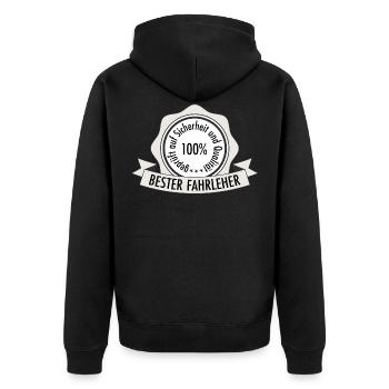 Best Driving Instructor Shirt Funny Driving School Gift - Unisex Premium Organic Zip Hoodie - black - Back - Nico (187cm)
