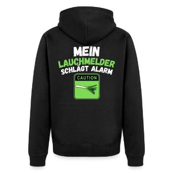 lauch lustig Lauchmelder T-shirt Geschenk lauchig - Unisex Premium Bio Zip Hoodie - Schwarz - Hinten - Nico (187cm)