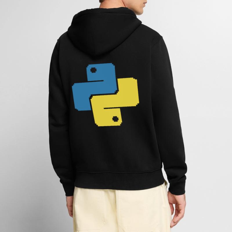Python Pixelart Unisex Premium Bio Zip Hoodie