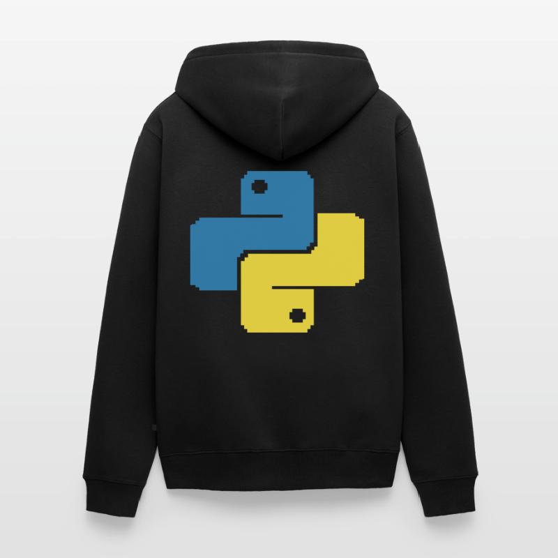 Python Pixelart Unisex Premium Bio Zip Hoodie
