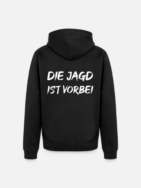 Die Jagd ist vorbei - Unisex Premium Bio Zip Hoodie - Schwarz