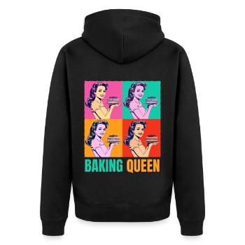 Baking Cake Baking Queen Baking Fairy Baker Pop Art - Unisex Premium Organic Zip Hoodie - black - Back - Nico (187cm)