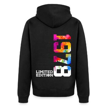 48E ANNIVERSAIRE ÉDITION LIMITÉE 1978 - Veste à capuche bio Premium Unisexe - noir - Dos - Nico (187cm)