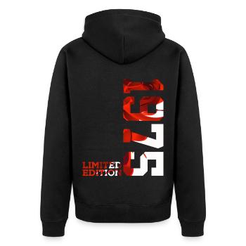 51ST BIRTHDAY 51 YEARS LIMITED EDITION 1975 - Unisex Premium Organic Zip Hoodie - black - Back - Nico (187cm)
