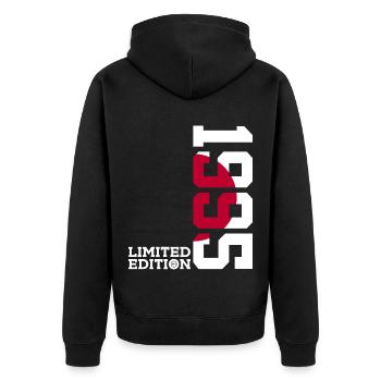 LIMITED EDITION 1995 JAPAN 31. GEBURTSTAG - Unisex Premium Bio Zip Hoodie - Schwarz - Hinten - Nico (187cm)
