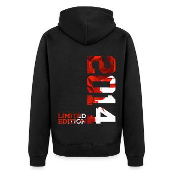 12. GEBURTSTAG 12 JAHRE LIMITED EDITION 2014 - Unisex Premium Bio Zip Hoodie - Schwarz - Hinten - Nico (187cm)