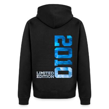 16. GEBURTSTAG LIMITED EDITION 2010 - Unisex Premium Bio Zip Hoodie - Schwarz - Hinten - Nico (187cm)