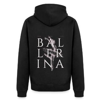 Ballerina Tanz Tänzer Geschenk - Unisex Premium Bio Zip Hoodie - Schwarz - Hinten - Nico (187cm)