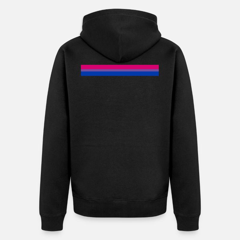 Drapeau bisexuel en bande - Veste à capuche bio Premium Unisexe - noir