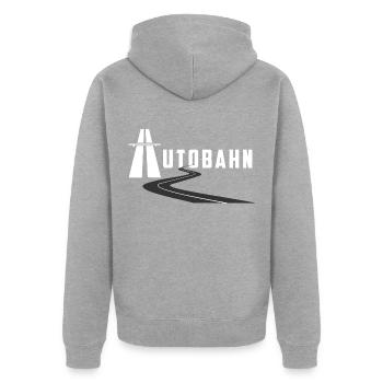 Autoroute avec route - Veste à capuche bio Premium Unisexe - gris chiné - Dos - Nico (187cm)