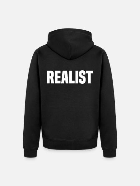 Realist - Unisex Premium Organic Zip Hoodie - black