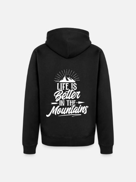 Hiking Mountains - Unisex Premium Organic Zip Hoodie - black