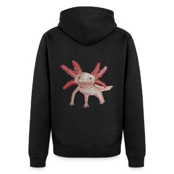 Design Axolotl Fan! L'animal parfait - Veste à capuche bio Premium Unisexe - noir - Dos - Nico (187cm)