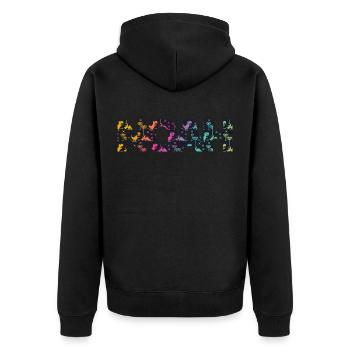 Noah - Beautiful boy name with cool dinosaurs - Unisex Premium Organic Zip Hoodie - black - Back - Nico (187cm)