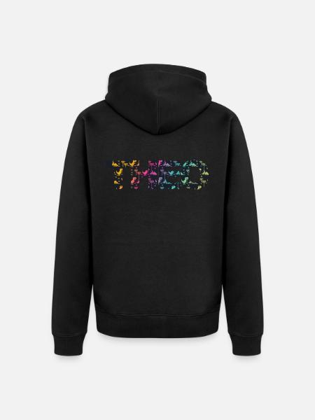 Theo - Beautiful boy name with cool dinosaurs - Unisex Premium Organic Zip Hoodie - black