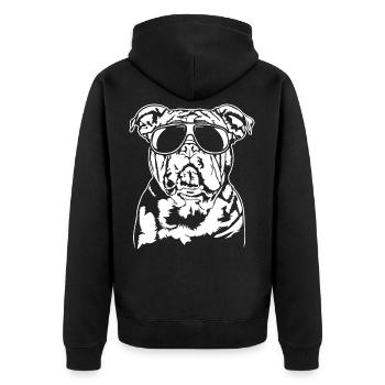Américain XXL Bulldog cool Dog Portrait Wilsigns - Veste à capuche bio Premium Unisexe - noir - Dos - Nico (187cm)