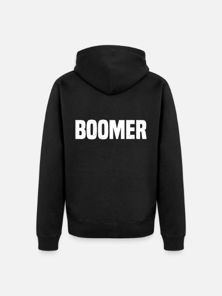 Boomer - Unisex Premium Organic Zip Hoodie - black