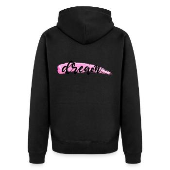 Dream - Unisex Premium Organic Zip Hoodie - black - Back - Nico (187cm)