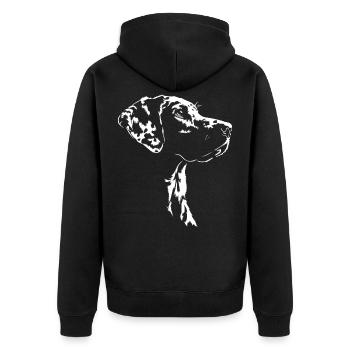 Catahoula Leopard Dog Silhouette Hunde Wilsigns - Unisex Premium Bio Zip Hoodie - Schwarz - Hinten - Nico (187cm)